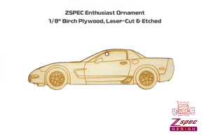 Laser-Engraved Wood Ornament, style: Corvette C5 Z06, Birch Gift Holiday Man Cave Garage Art Men Man Woman Car Nut Enthusiast