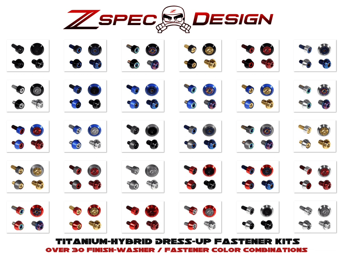 "Stage 2" Titanium-Hybrid Dress-Up Bolts(TM) Kit for Nissan Z RZ34 by ZSPEC - ZSPEC Design LLC - Hardware Fasteners - 400z, Fastener Kit, nissan, nissan z, RZ34, titanium - 