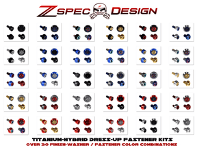 "Stage 1" Titanium-Hybrid Dress-Up Bolts(TM) Kit for Nissan Z RZ34 by ZSPEC - ZSPEC Design LLC - Hardware Fasteners - 400z, Fastener Kit, nissan, nissan z, RZ34, titanium - 