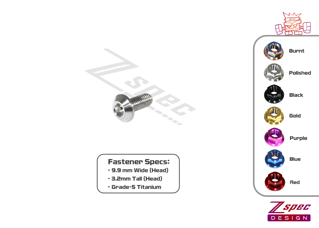 ZSPEC M5-0.8x12mm Dress Up Bolt® Fastener, Angled Head, Titanium Grade-5, Per Each - ZSPEC Design LLC - Hardware Fasteners - angled head, Dress Up Bolt, m5, per each, titanium - zspecdesign.com