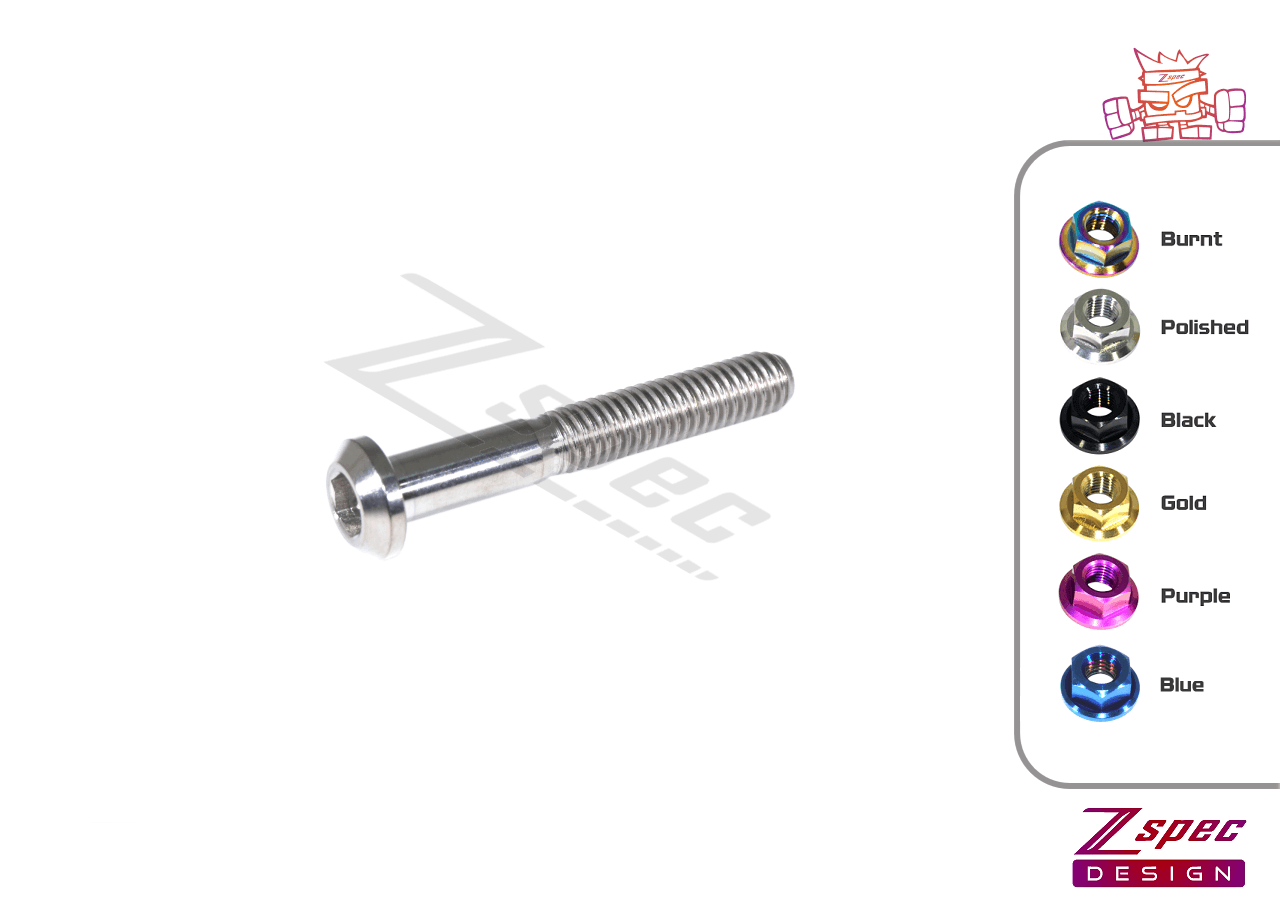 ZSPEC M6-1.0x40mm Dress Up Bolt® Fastener, Angled Head, Titanium Grade-5, Per Each - ZSPEC Design LLC - Hardware Fasteners - angled head, Dress Up Bolt, m6, per each, titanium - zspecdesign.com