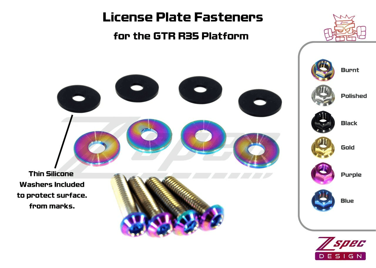 ZSPEC Essentials Fastener Kit for Nissan Skyline GT-R/GTR R35, Titanium/Billet GR5 Dress Up Bolts Fasteners Washers Billet Red Blue Purple Gold Burned Black Grade-5