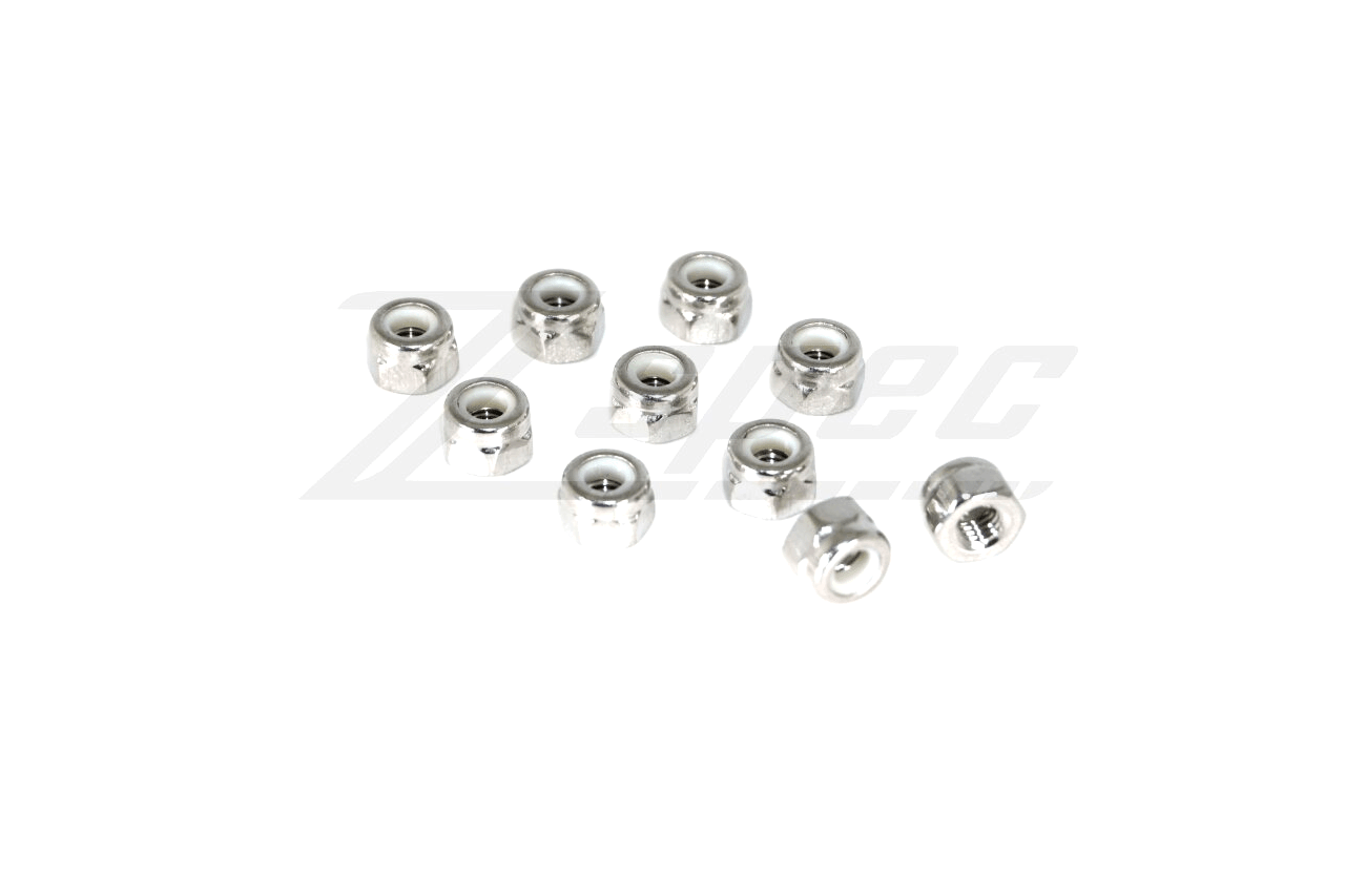 ZSPEC M5-0.8 Nylon Lock Nuts, Stainless SUS304, 10-Pack - ZSPEC Design LLC - Hardware Fasteners - 10-pack, m5, nylon, stainless - zspecdesign.com