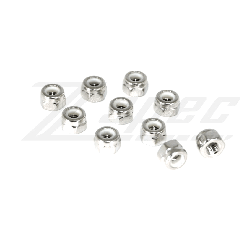 ZSPEC M5-0.8 Nylon Lock Nuts, Stainless SUS304, 10-Pack - ZSPEC Design LLC - Hardware Fasteners - 10-pack, m5, nylon, stainless - zspecdesign.com