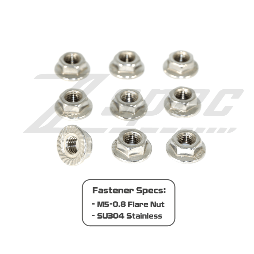 ZSPEC M5 Metric Flare Nuts, SUS304 Stainless Steel, 10-Pack - ZSPEC Design LLC - Hardware Fasteners - 10-pack, flare nut, m5, stainless - zspecdesign.com