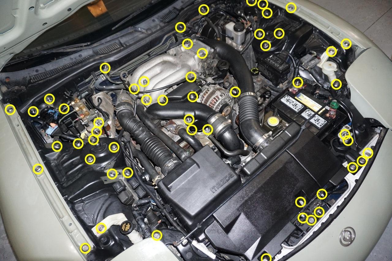 ZSPEC "Stage 3" Dress Up Bolts® Fastener Kit for '92-02 Mazda RX-7 FD, Stainless & Billet - ZSPEC Design LLC - Hardware Fasteners - Fastener Kit, mazda, rx-7, rx7, stage 3 - zspecdesign.com