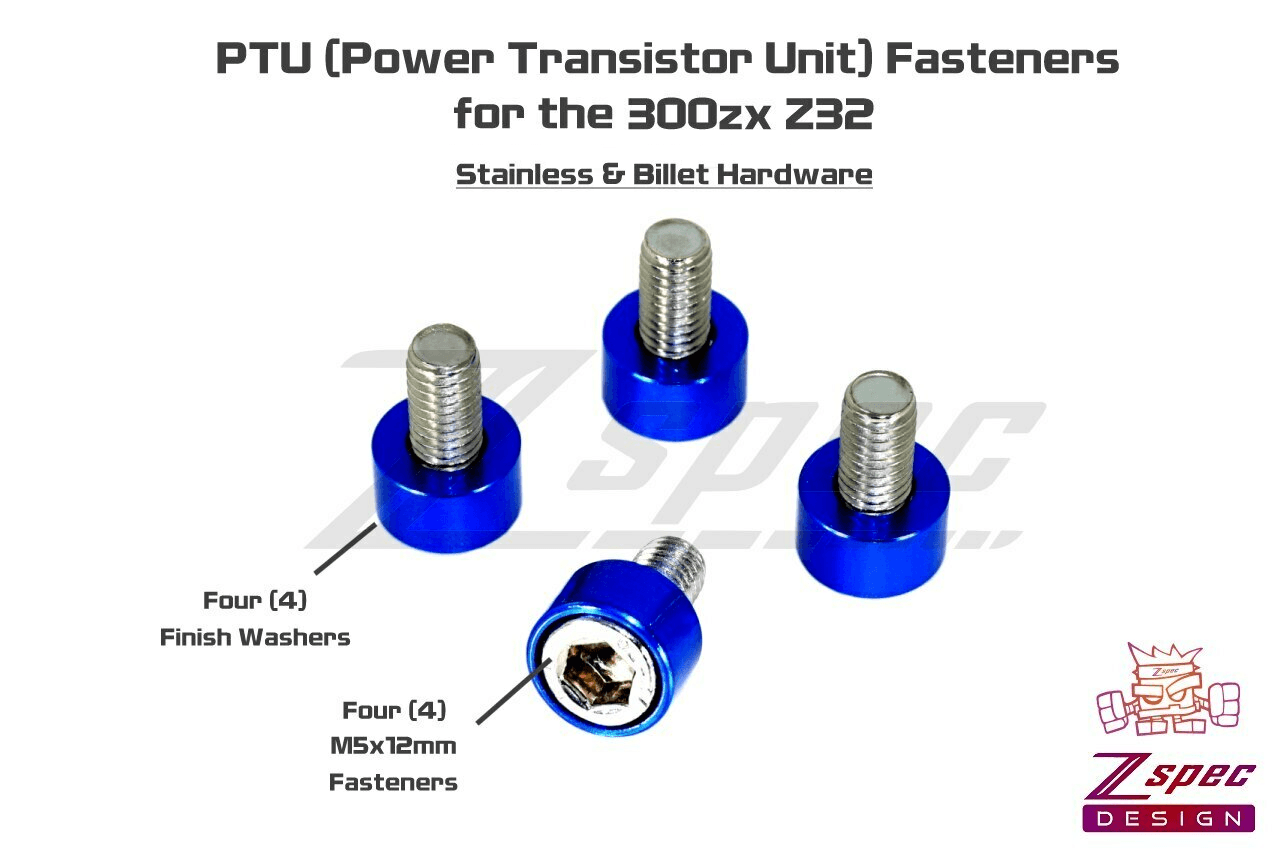 ZSPEC PTU/Power Transistor Unit Fasteners for '90-96 Nissan Z32 300zx, Stainless/Billet Hardware Dress Up Bolts Fasteners Washers Red Blue Purple Gold Burned Black