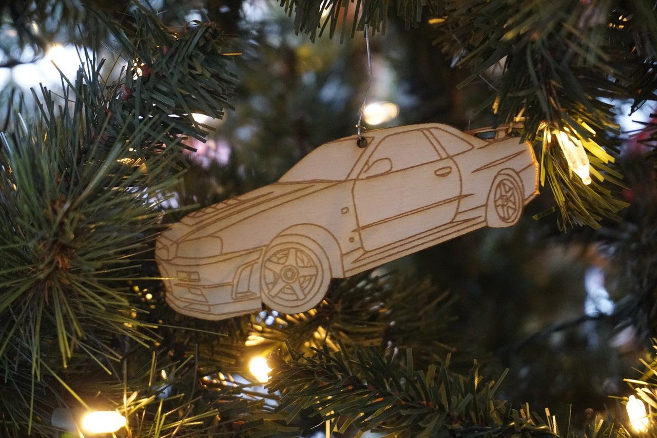 ZSPEC Laser-Engraved Birch Ornament, Style: Nissan GTR R34, ~5-inch Wide - ZSPEC Design LLC - Holiday Ornaments - gtr, holiday, lifestyle, nismo, nissan, ornament, r34 - zspecdesign.com