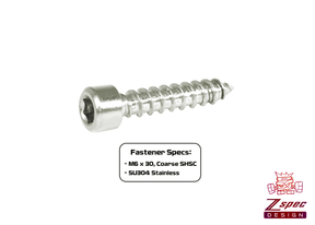 ZSPEC Dress Up Bolts® M6x30mm Coarse Socket-Cap SHSC Fasteners, Stainless, 10-PackHardware Auto Vehicle Beauty Car Show Engine Bay