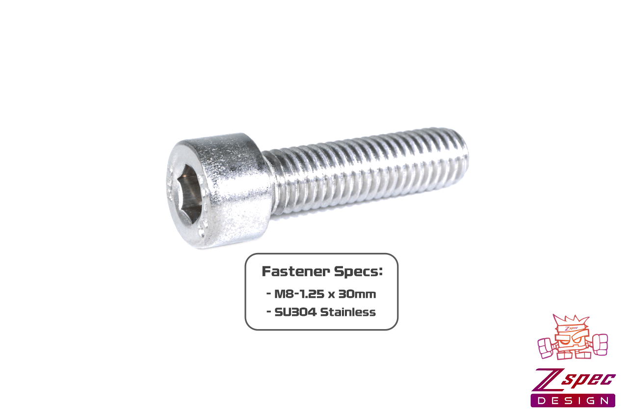 ZSPEC M8-1.25x30mm Socket-Cap SHSC Fasteners, SUS304 Stainless, 10-Pack - ZSPEC Design LLC - Hardware Fasteners - 10-pack, m8, shsc, stainless - zspecdesign.com