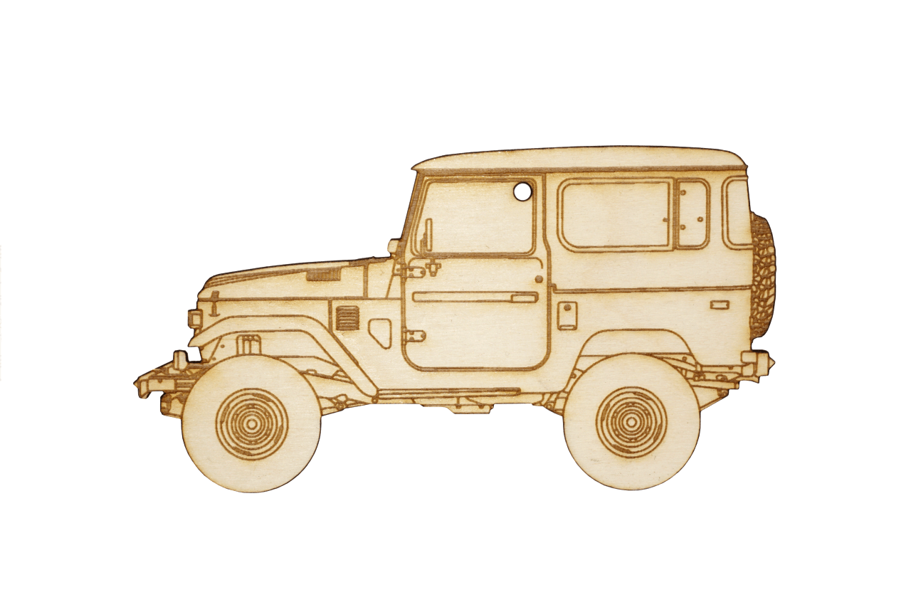 ZSPEC Laser-Engraved Wood Ornament, Style: Toyota FJ40 Landcruiser, Birch - ZSPEC Design LLC - Holiday Ornaments - fj40, holiday, landcruiser, ornament, toyota - zspecdesign.com