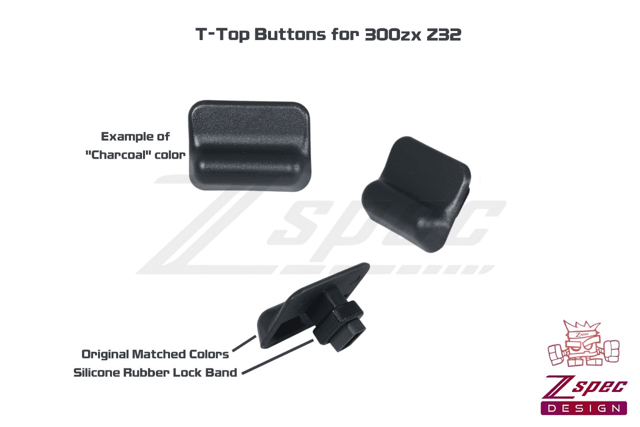 ZSPEC T-Top Release Button w/Lock-Band for Nissan Z32 300zx  Merchandise Upgrade Performance Exterior Interior Cap Plug Dress Up Bolts Reproduction T-Top Finisher Black Silicon Rubber