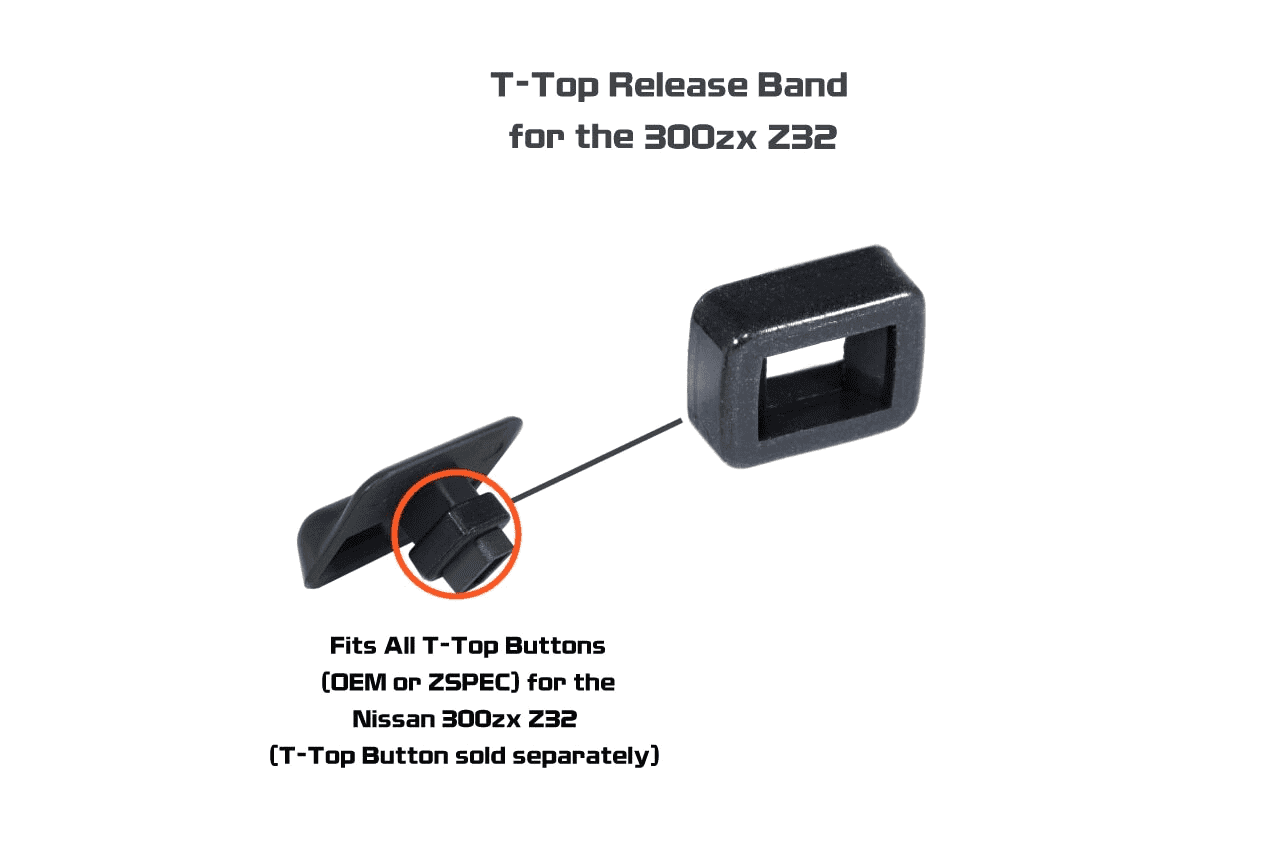 ZSPEC T-Top Release Button Lock-Band for Z32 300zx '90-96  Merchandise Upgrade Performance Exterior Interior Cap Plug Dress Up Bolts Reproduction T-Top Finisher Black Silicon Rubber