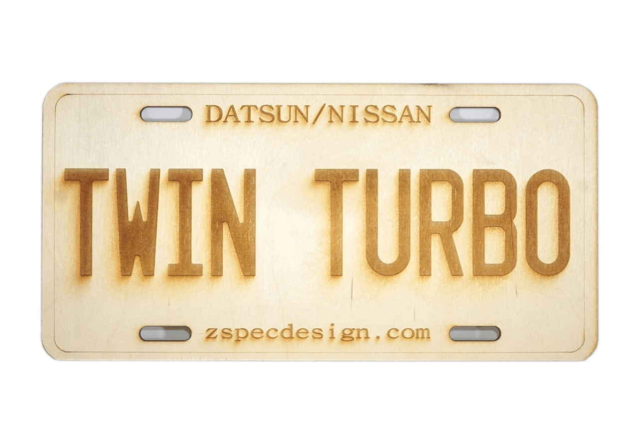 Nissan Twin Turbo License Plate, Birch, Ornamental Gift Holiday Man Cave Garage Art Men Man Woman Car Nut Enthusiast