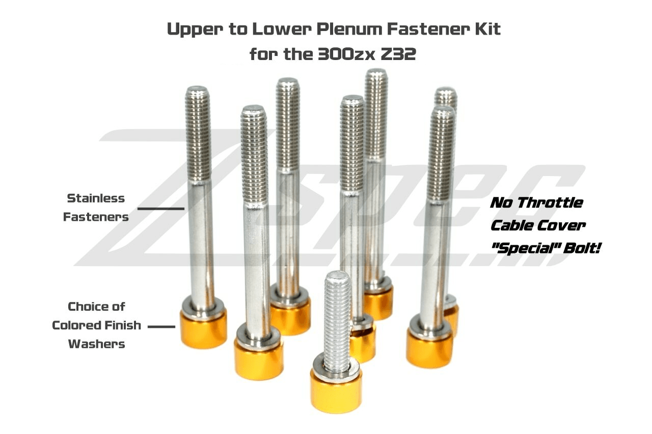 ZSPEC Upper-to-Lower Plenum Fasteners for 90-96 Nissan 300zx Z32 w/o Throttle Cover Bolt - ZSPEC Design LLC - Hardware Fasteners - 300zx, nissan, plenum, throttle, Washer Color, z32 - zspecdesign.com