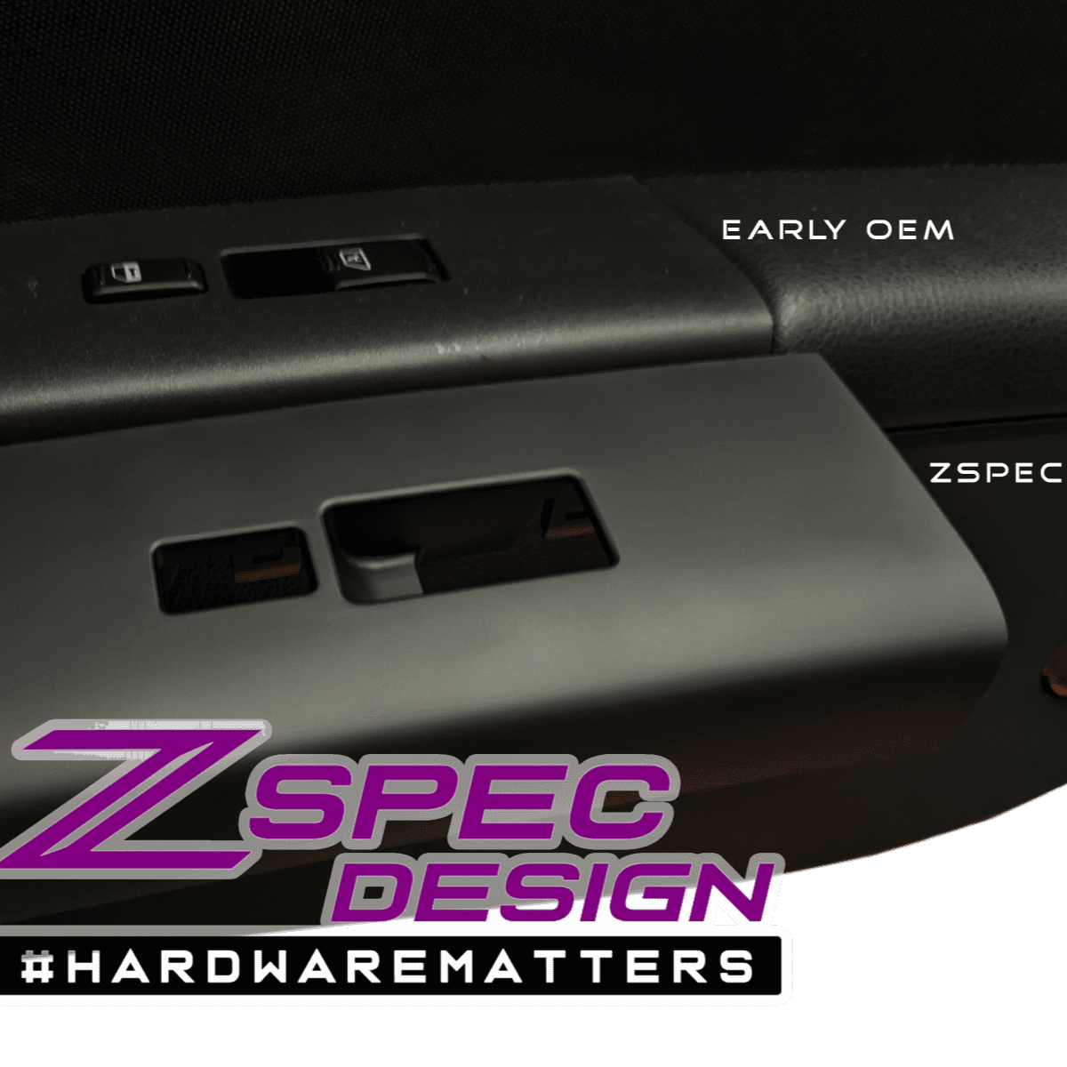 ZSPEC 350z Z33 Interior Door Window Switch Finisher Set for LHD '03-05, Black - ZSPEC Design LLC - Hardware - 350z, 350z Window Switch Finishers, door, finisher, handle, nissan, window - zspecdesign.com