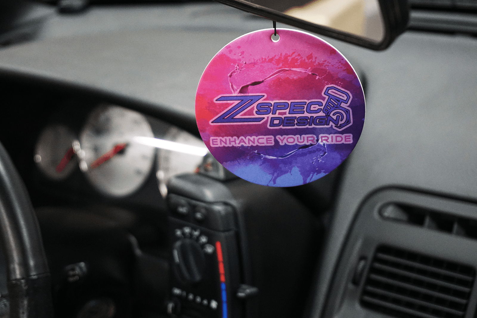 3" Round ZSPEC-Logo Citrus-Scented Air Freshener  3" round, double-sided  Simple addition to freshen up the interior of your ride.  Keywords Upgrade Performance Interior Enhance Your Ride