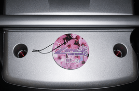 ZSPEC's Sakura (Cherry-Blossom) Scented Air Freshener  ~3" round, printed on both sides.  Simple addition to freshen up the interior of your ride.