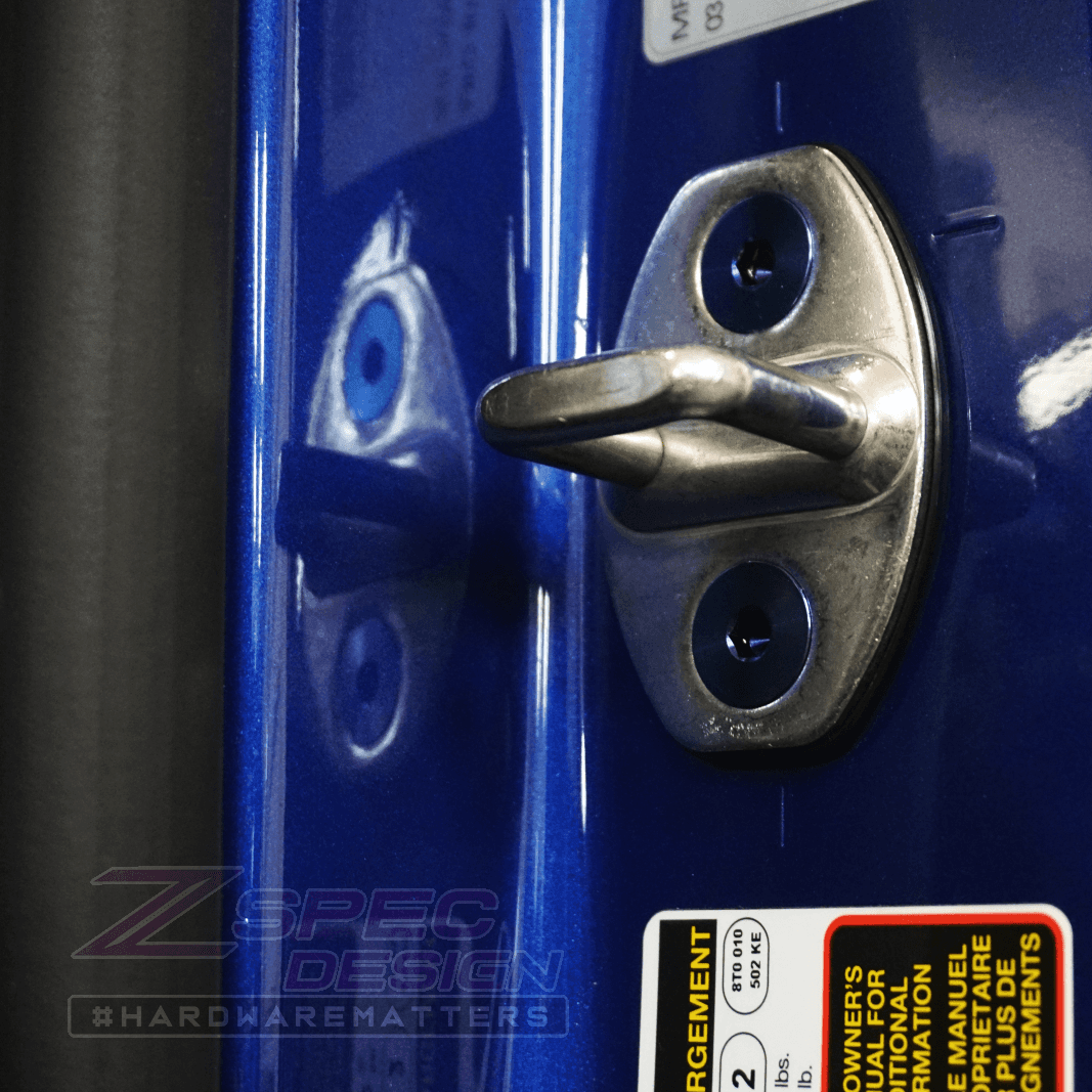 ZSPEC Dress Up Bolts® Door Strikers & Latches Fasteners for Audi S5 B8 EA837 3.0L, Titanium - ZSPEC Design LLC - Hardware Fasteners - a5, audi, b8, b8.5, ea837, Fastener Kit, s5 - zspecdesign.com