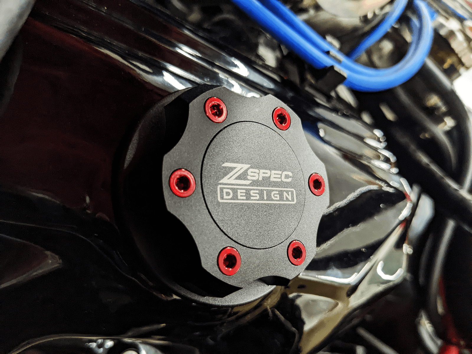 ZSPEC Billet Oil Filler Cap for Nissan/Infiniti/Datsun, Black Cap w/ Titanium Accent - ZSPEC Design LLC - Hardware Fasteners - 2023, 240sx, 240z, 260z, 280z, 280zx, 300z, 300zx, 350z, 370z, 380RS, 400z, accessory, bob sharp, cap, d40, d41, DE & HR, DE & REVUP, FairladyZ, frontier, g35, g37, GT-R, GTR, hakosuka, j30, nismo, nissan, nissanz, nisssan, oil, oil cap, q50, q60, R32, R34, RB20, RB25, RB26, RB30, rogue, RZ34, s30, titan, VQ, vq37, VR, vr30ddtt, z, z31, z32, z33, z34, z34 s2, z34s2 - zspecdesign.com