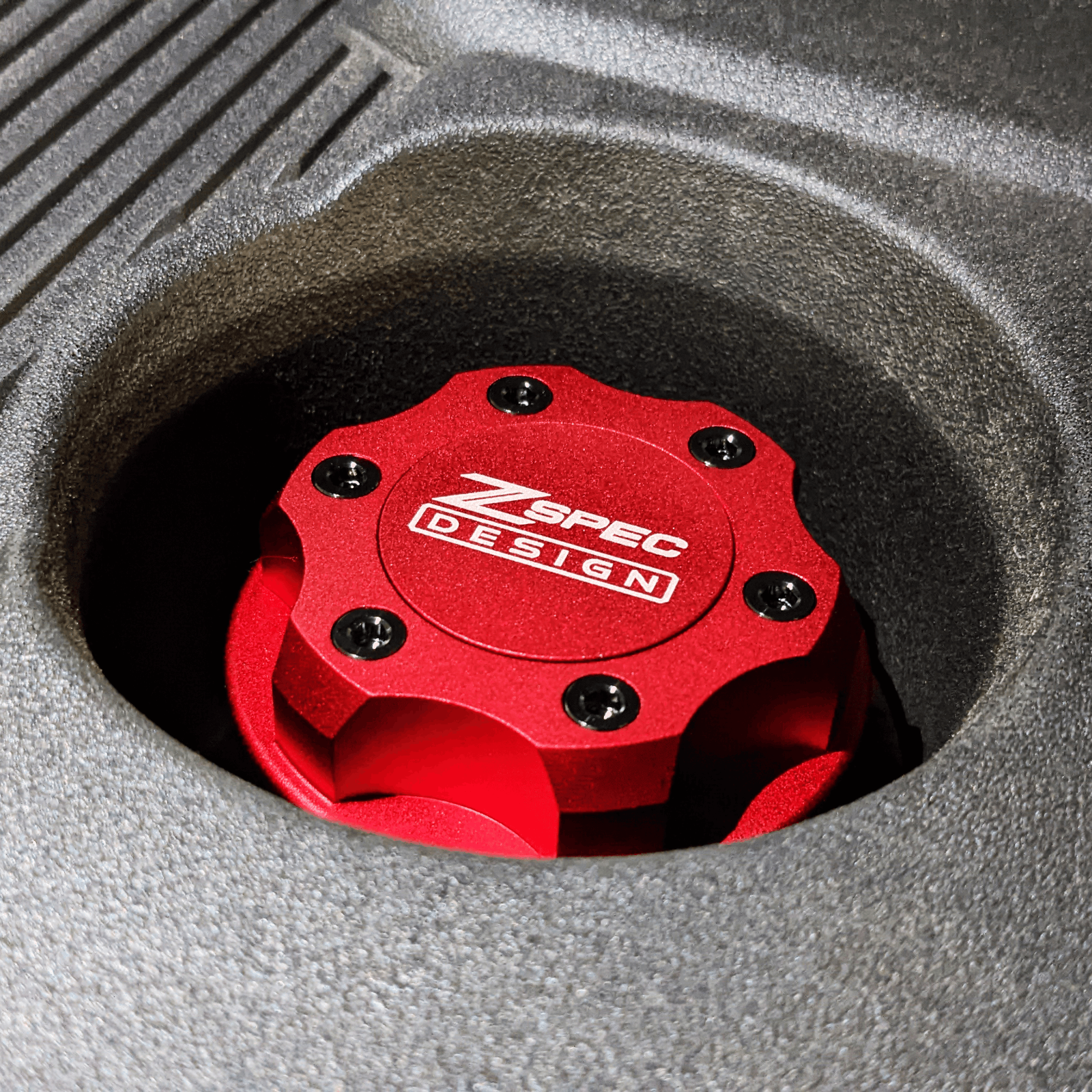 ZSPEC Billet Oil Filler Cap for Nissan/Infiniti/Datsun, Red Cap w/ Titanium Accents - ZSPEC Design LLC - Hardware Fasteners - 2023, 240sx, 240z, 260z, 280z, 280zx, 300z, 300zx, 350z, 370z, 380RS, 400z, accessory, bob sharp, cap, d40, d41, DE & HR, DE & REVUP, FairladyZ, frontier, g35, g37, GT-R, GTR, hakosuka, j30, nismo, nissan, nissanz, nisssan, oil, oil cap, q50, q60, R32, R34, RB20, RB25, RB26, RB30, rogue, RZ34, s30, titan, VQ, vq37, VR, vr30ddtt, z, z31, z32, z33, z34, z34 s2, z34s2 - zspecdesign.com