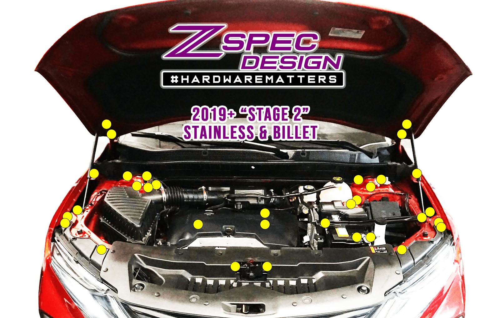 ZSPEC "Stage 2" Dress Up Bolts® Fastener Kit for '19+ Chevy Blazer C1, Stainless & Billet Hardware Fasteners ZSPEC Design LLC.