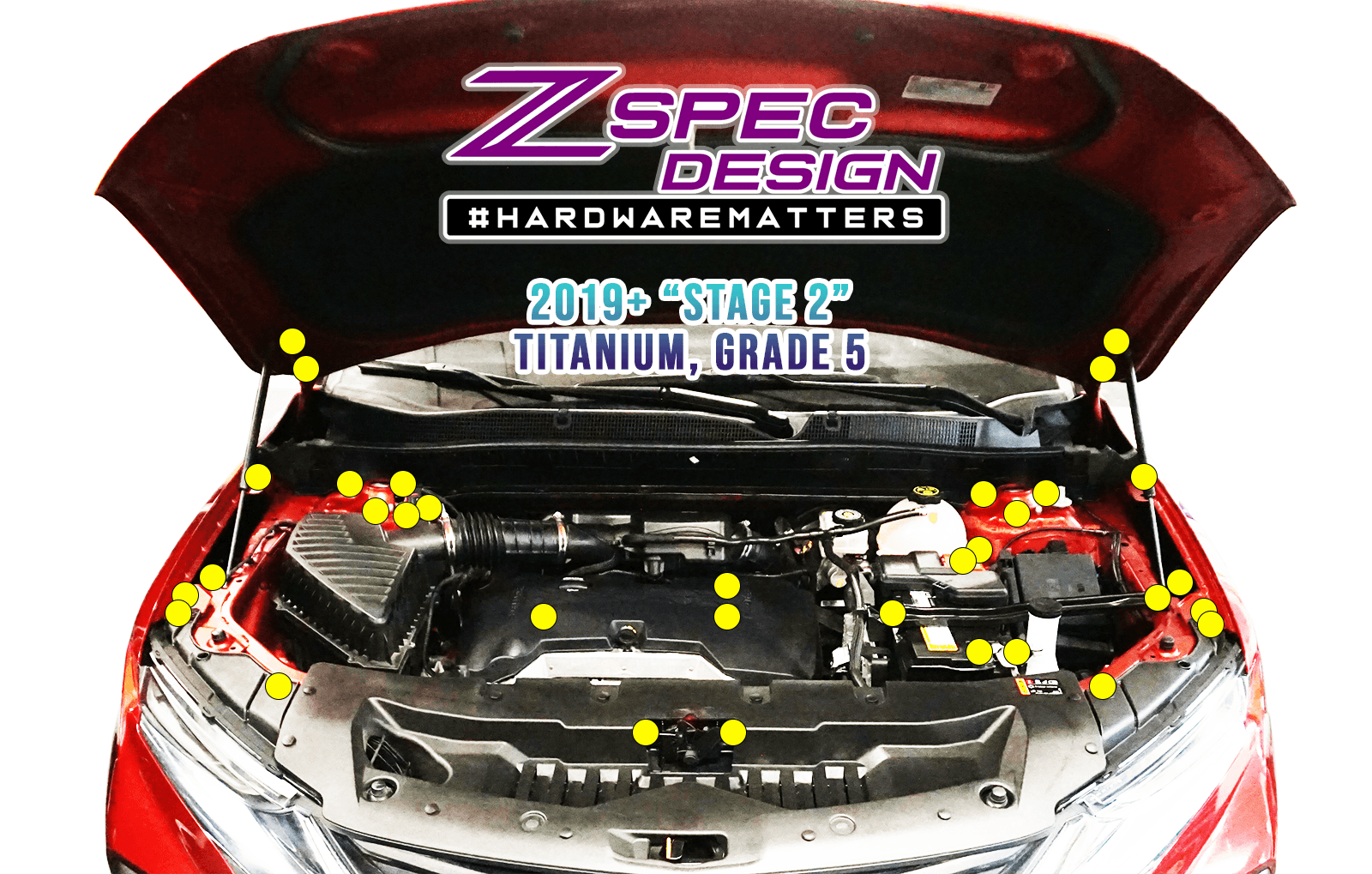 ZSPEC "Stage 2" Dress Up Bolts® Fastener Kit for '19+ Chevy Blazer C1, Grade-5 Titanium Hardware Fasteners ZSPEC Design LLC.