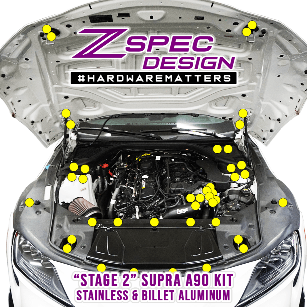 ZSPEC "Stage 2" Fastener Kit for '20+ Toyota Supra MKV GR A90, Stainless & Billet - ZSPEC Design LLC - Hardware Fasteners - a90, Fastener Kit, gr, mkv, stage 2, supra, Supra MKV, toyota - zspecdesign.com
