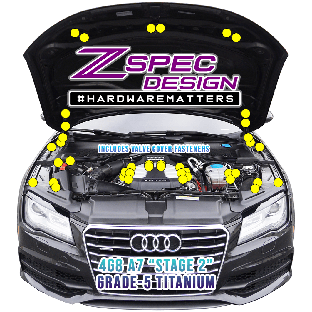 ZSPEC "Stage 2" Dress Up Bolts® Fastener Kit for '12-18 Audi A7 4G8 3.0L, Titanium - ZSPEC Design LLC - Hardware Fasteners - 4g8, a7, a7 4g8, audi, Fastener Kit, stage 2 - zspecdesign.com