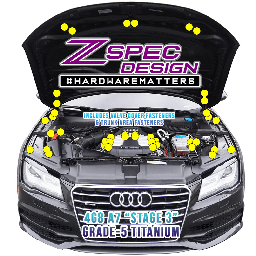 ZSPEC "Stage 3" Dress Up Bolts® Fastener Kit for '12-18 Audi A7 4G8 3.0L, Titanium - ZSPEC Design LLC - Hardware Fasteners - 4g8, a7, a7 4g8, audi, Fastener Kit, stage 3 - zspecdesign.com