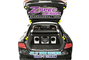 ZSPEC Dress Up Bolts® Trunk Fastener Kit for '12-18 Audi A7 4G8 3.0L, Titanium Black Gold Silver Burned  Engine Bay Trunk Hardware Stage 3.0L