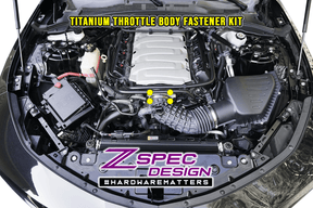ZSPEC Throttle Body Fastener Kit for '16+ Chevy V8 Camaro SS  Titanium Grade-5 Hardware  Keywords Engine Bay Performance Upgrade Hobby Garage Auto Car Star Valve Cover Fenders Throttle Body