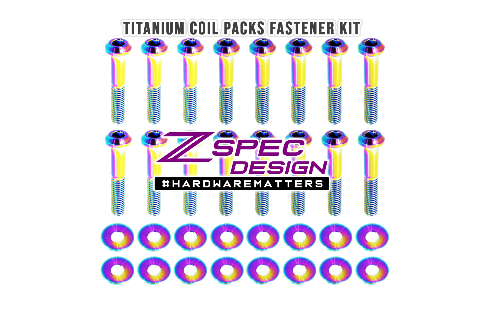ZSPEC Titanium Coil Packs Fastener Kit for '16+ Chevy V8 Camaro SS  Titanium Grade-5 GR5 Hardware  Keywords Engine Bay Performance Upgrade Hobby Garage Auto Car Star Valve Cover Fenders Throttle Body