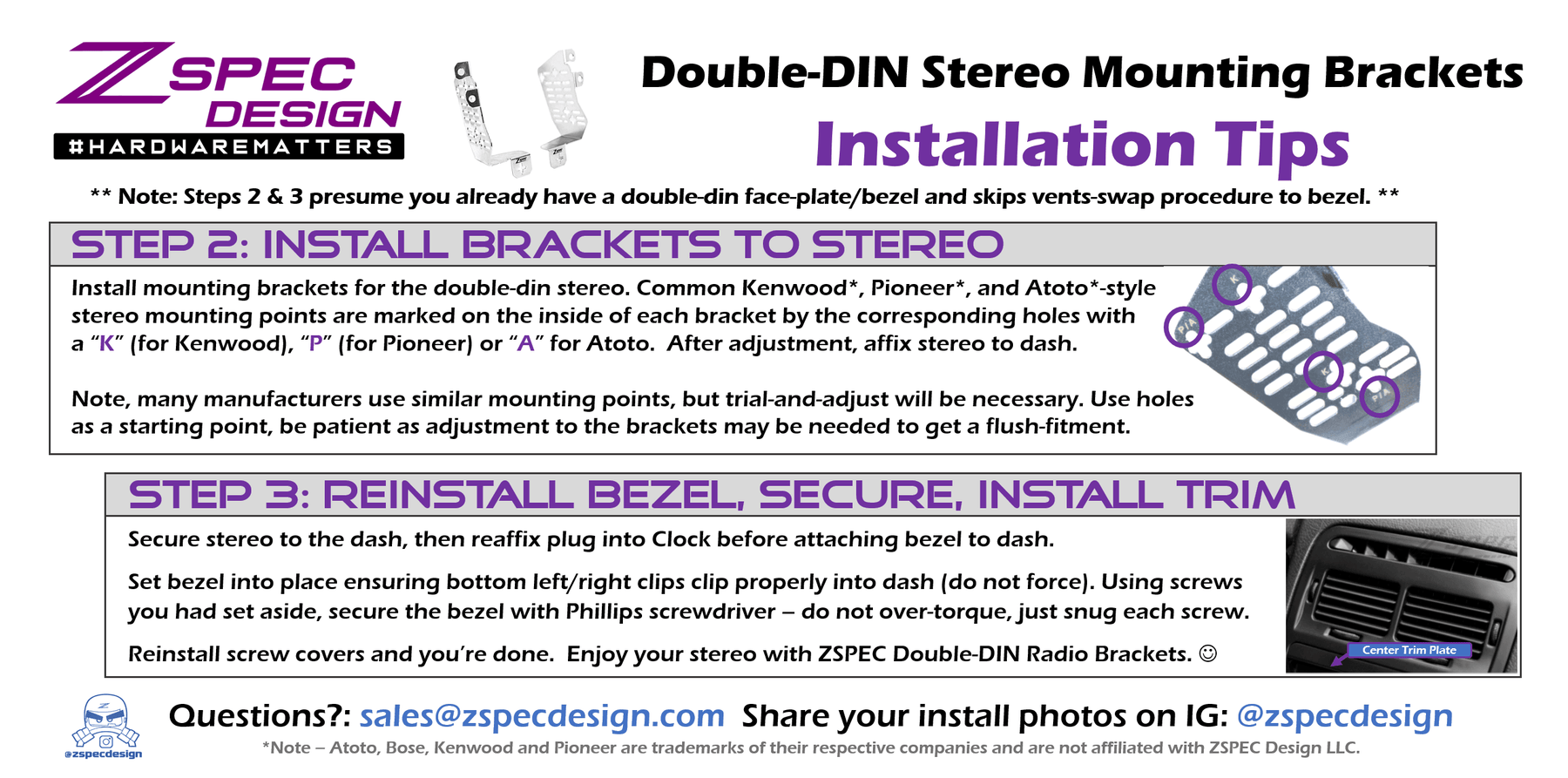 Double din stereo mounting brackets deals