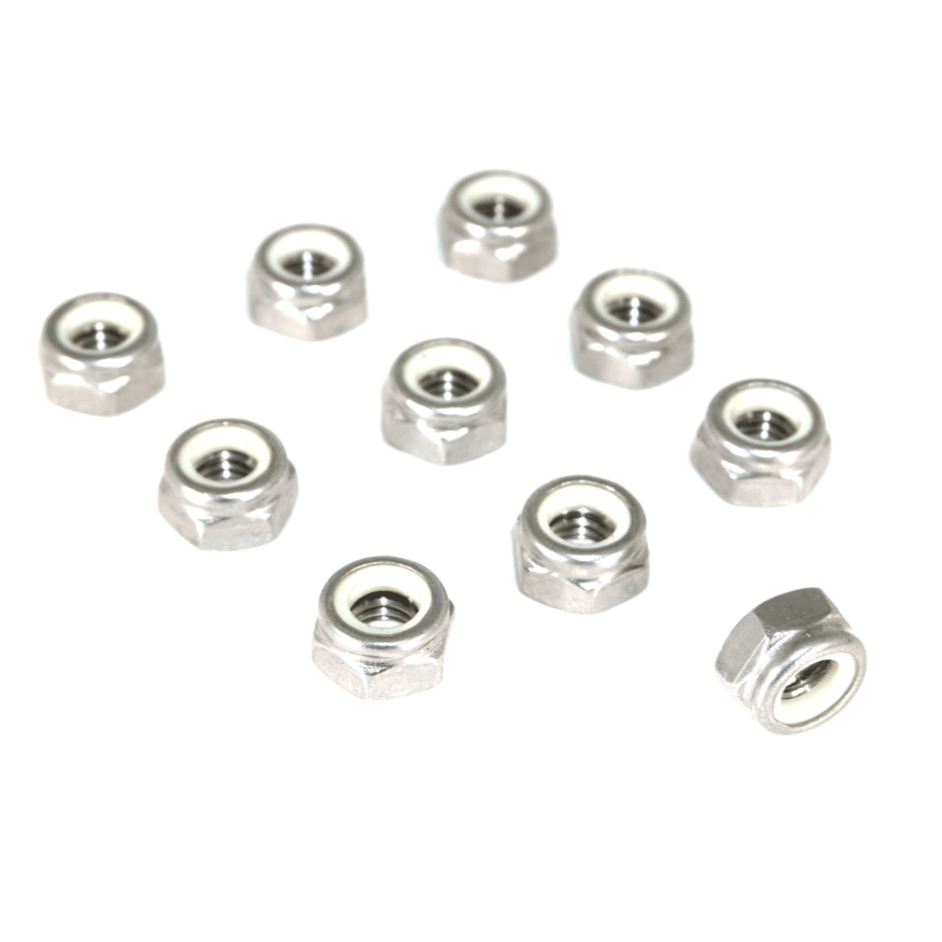 ZSPEC M5-0.8 Nylon Lock Nuts, Stainless SUS304, 10-Pack - ZSPEC Design LLC - Hardware Fasteners - 10-pack, m5, nylon, stainless - zspecdesign.com