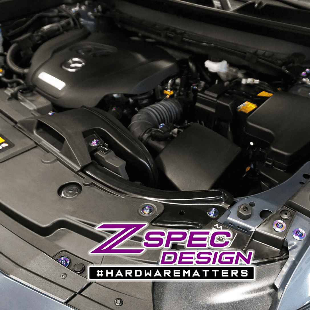 ZSPEC "Stage 2" Dress Up Bolts® Fastener Kit for '16-23 Mazda CX-9, Titanium - ZSPEC Design LLC - Hardware Fasteners - cx-9, Fastener Kit, mazda, stage 2 - zspecdesign.com
