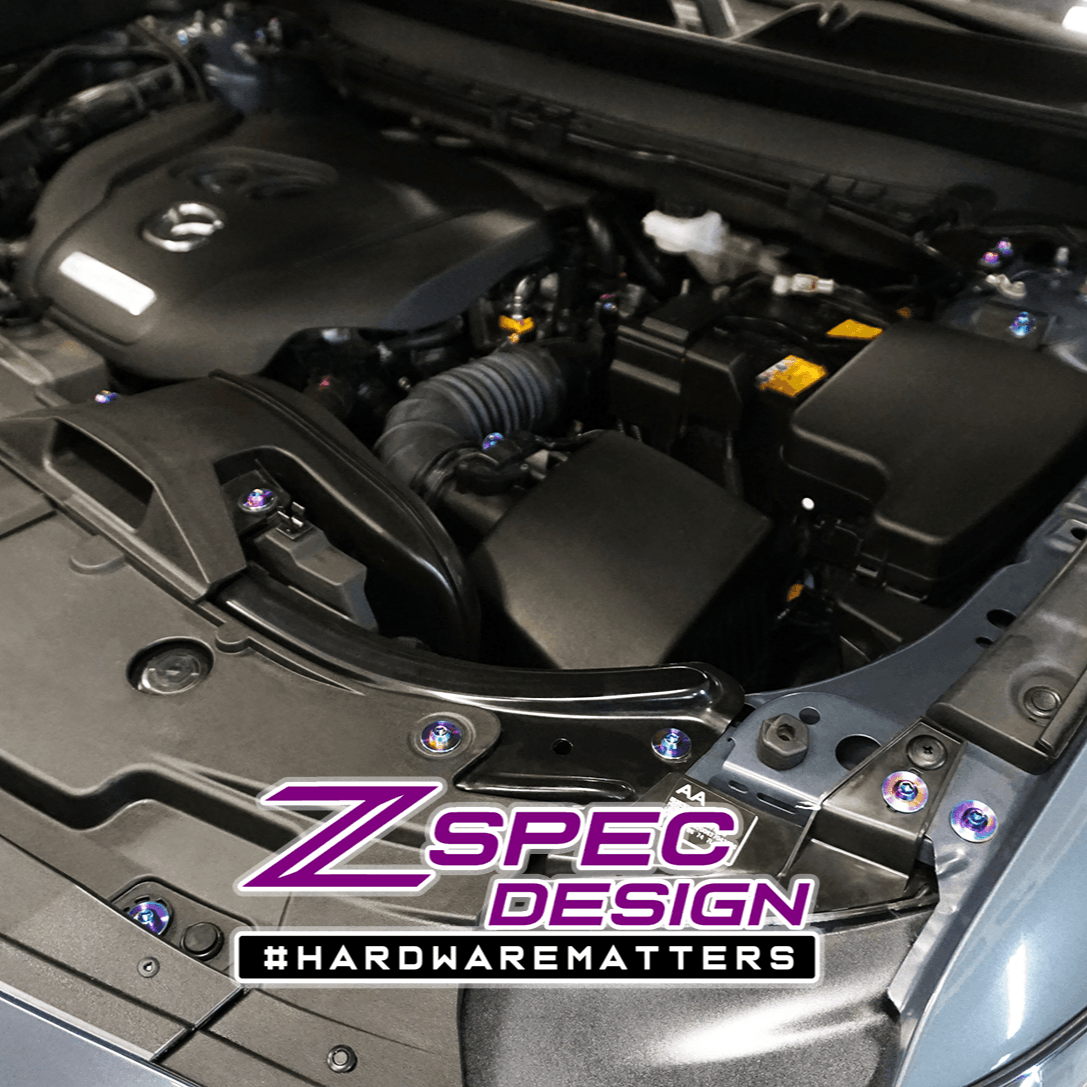 ZSPEC "Stage 1" Dress Up Bolts® Fastener Kit for '17-23 Mazda CX-5, Titanium - ZSPEC Design LLC - Hardware Fasteners - cx-9, Fastener Kit, mazda, stage 1 - zspecdesign.com