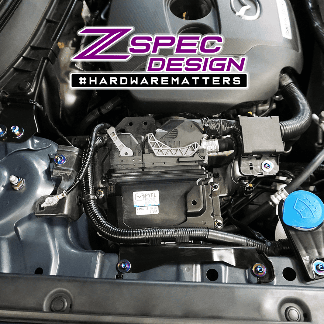 ZSPEC "Stage 1" Dress Up Bolts® Fastener Kit for '16-23 Mazda CX-9, Titanium - ZSPEC Design LLC - Hardware Fasteners - cx-9, Fastener Kit, mazda, stage 1 - zspecdesign.com