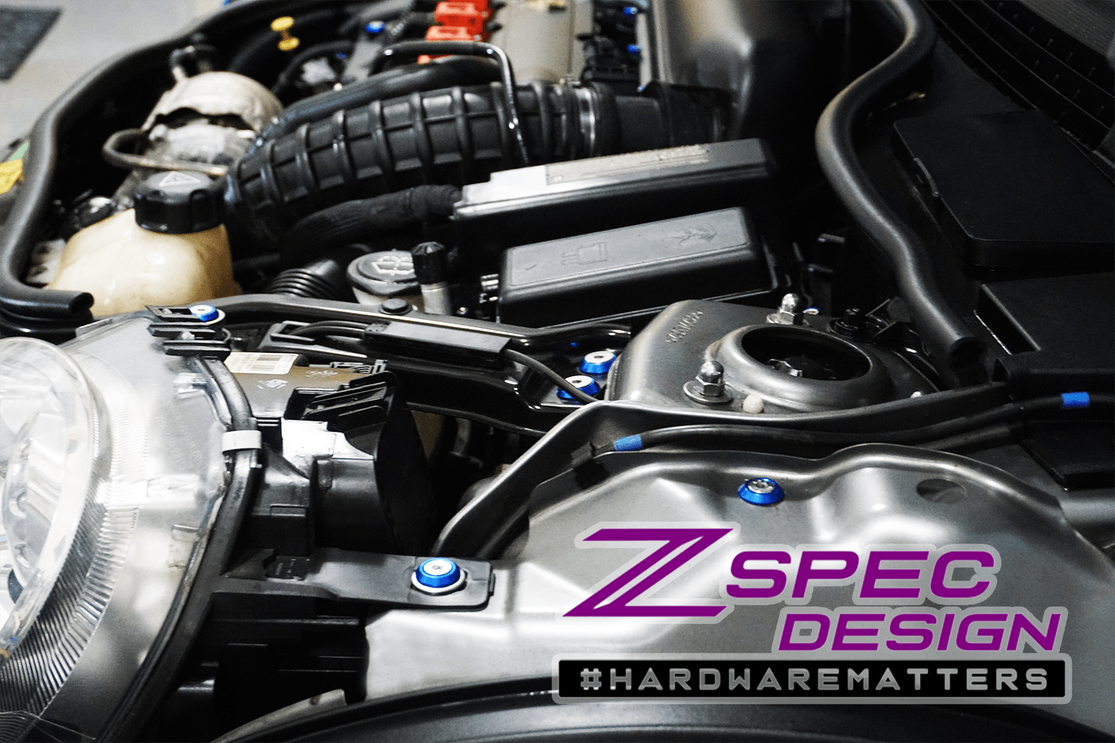 ZSPEC Stage 3 Dress Up Bolts® Fastener Kit for '07-14 Mini Clubman R55 by ZSPEC Design dress up bolts washers beauty bolts socket cap red blue black purple gold gunmetal grey white green peach  Engine Bay Upgrade Performance
