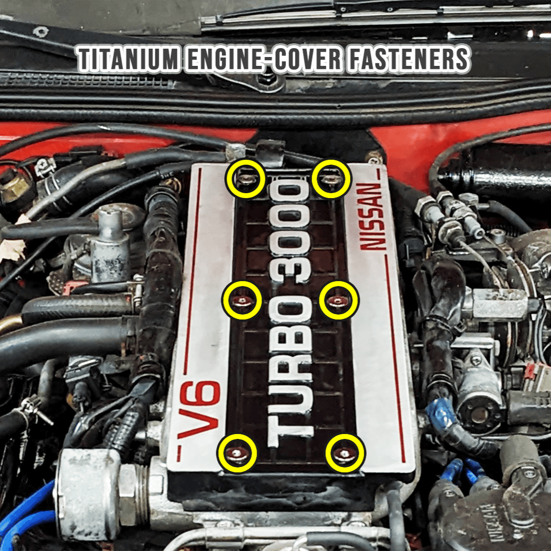 パーツ pepepenguinPanasonic caos N-355LN1/EN ZSPEC Engine-Cover Fasteners for '84-89 Nissan 300zx Z31