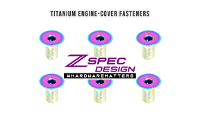 ZSPEC Engine-Cover Fasteners for '84-89 Nissan 300zx Z31, Grade-5 Titanium  Kit includes six (6) fasteners.  Keywords: Engine Bay Upgrade Performance Car Show Ready GR5 Dress Up Bolts Hardware