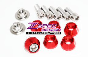 ZSPEC Strut Brace Fastener Kit for '03-09 Nissan 350z Z33, Stainless & Billet  Keywords: Strut Bar Hardware Stainless Steel SUS304 Billet Aluminum 6061