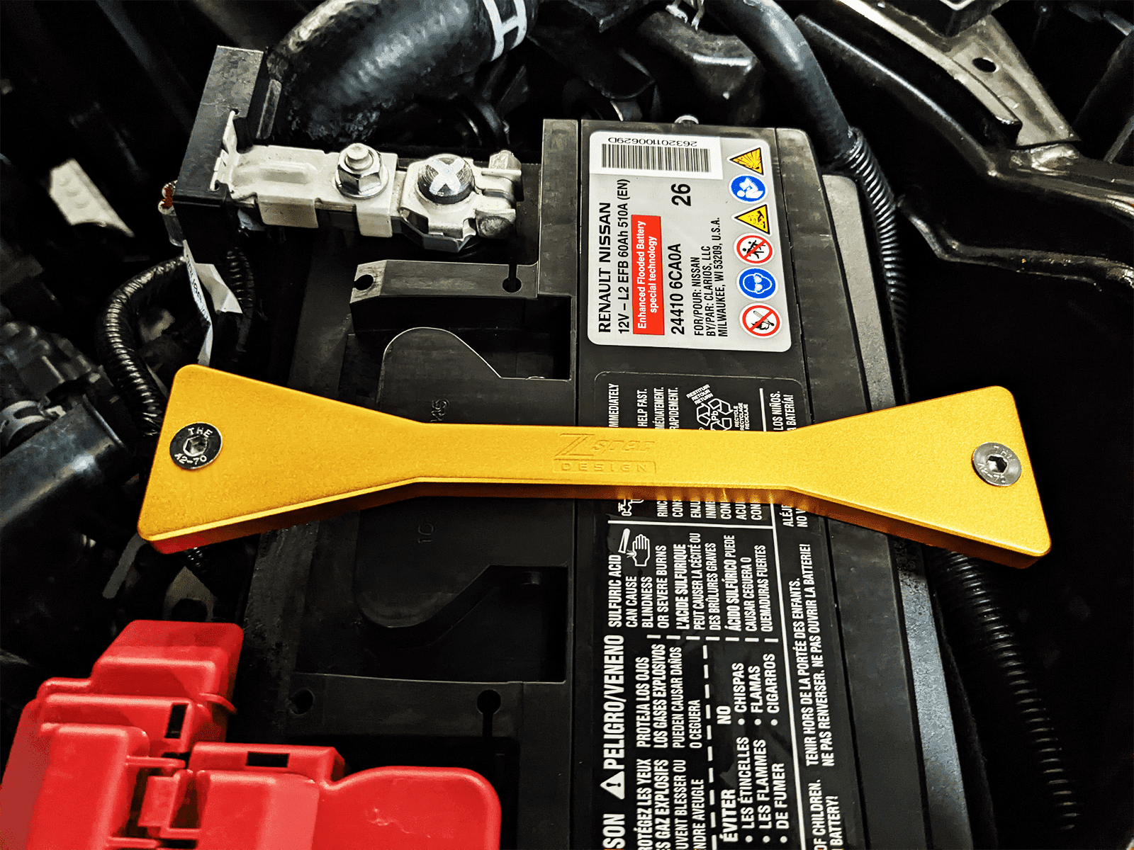 ZSPEC Battery Hold Down/Bracket for D41 Nissan Frontier, Stainless & Billet - ZSPEC Design LLC - Hardware Fasteners - accessory, battery, battery bracket, bracket, d41, frontier, nissan - zspecdesign.com