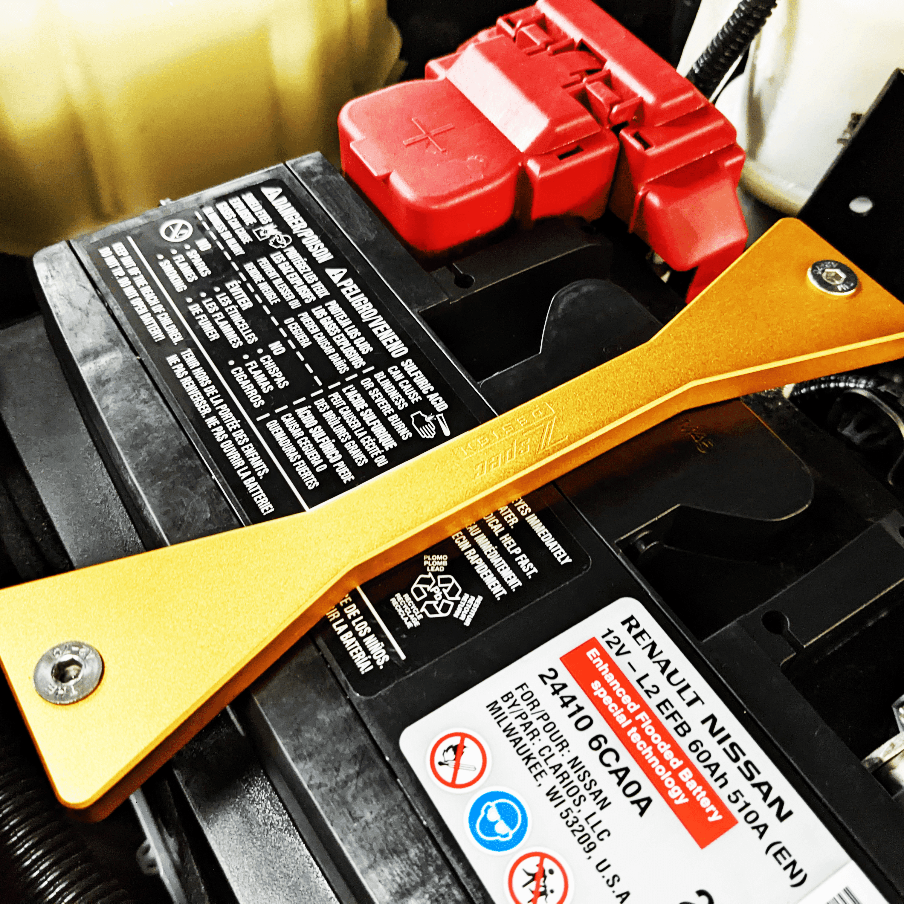 ZSPEC Battery Hold Down/Bracket for D41 Nissan Frontier, Stainless & Billet - ZSPEC Design LLC - Hardware Fasteners - accessory, battery, battery bracket, bracket, d41, frontier, nissan - zspecdesign.com