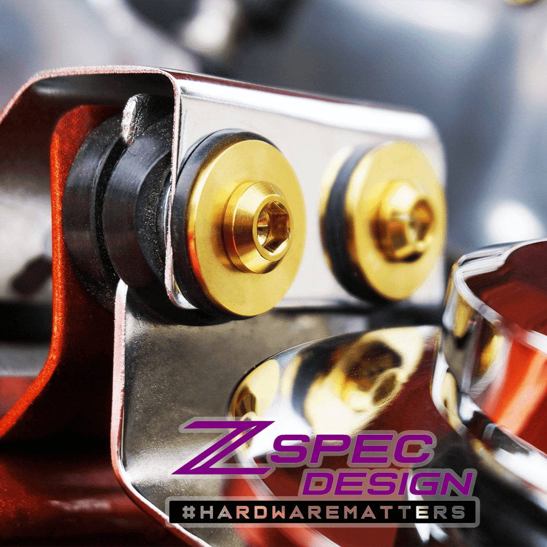 ZSPEC Power Steering Reservoir Fasteners for '90-96 Nissan 300zx Z32, Titanium - ZSPEC Design LLC - Hardware Fasteners - 300zx, Fastener Kit, nissan, reservoir, stainless, z32 - zspecdesign.com