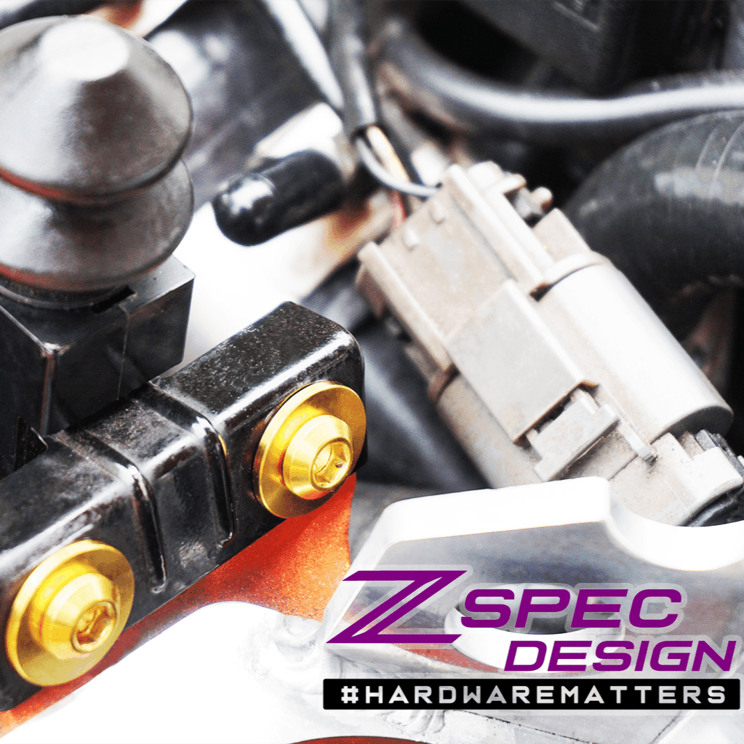 "Stage 2" Titanium Dress-Up Bolts(TM) Kit for Nissan 300zx Z32 by ZSPEC Grade5 GR5 Burned Black Red Blue Silver Gold Purple NISMO