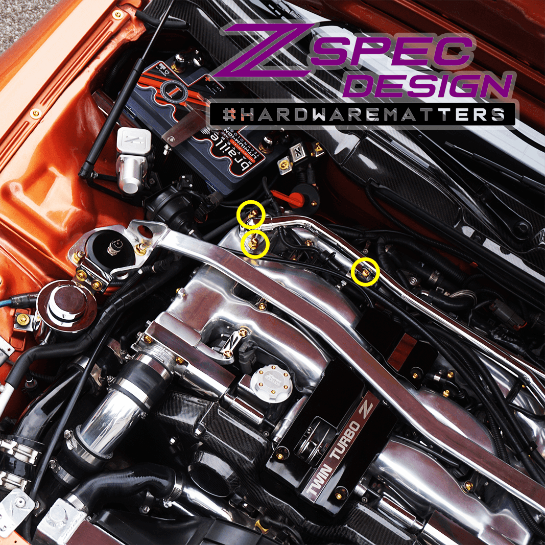 ZSPEC Balance Tube Fastener Kit for '90-96 Nissan 300zx Z32, Titanium Hardware - ZSPEC Design LLC - Hardware Fasteners - 300zx, fastener kit, nissan, stainless, z32 - zspecdesign.com