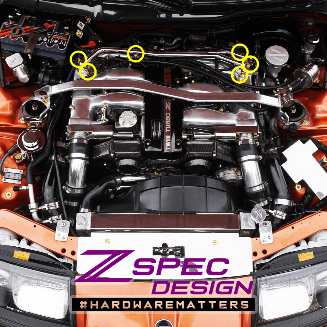 ZSPEC Balance Tube Fastener Kit for '90-96 Nissan 300zx Z32, Titanium Hardware - ZSPEC Design LLC - Hardware Fasteners - 300zx, fastener kit, nissan, stainless, z32 - zspecdesign.com