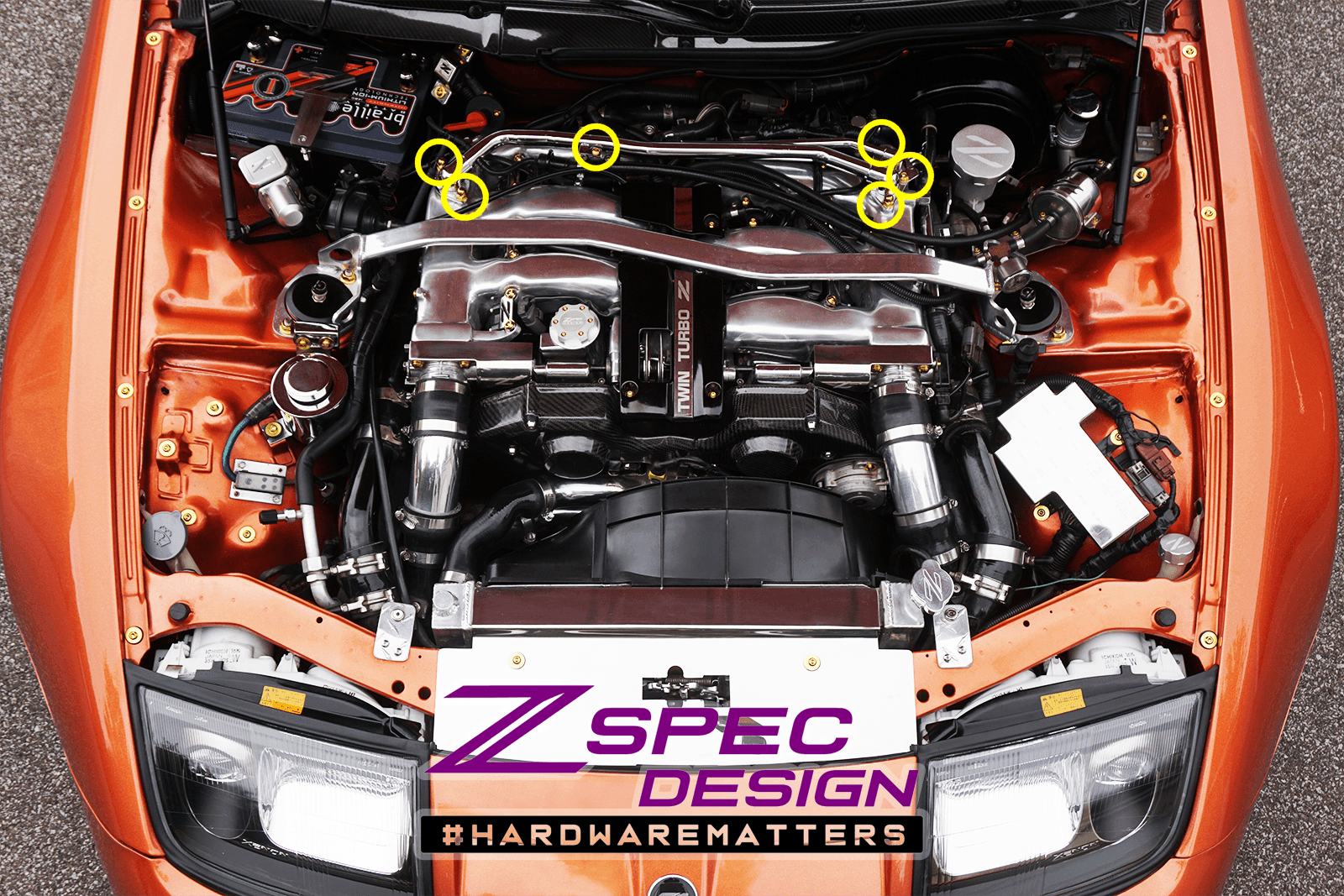 ZSPEC Balance Tube Fastener Kit for '90-96 Nissan 300zx Z32, Titanium Dress Up Bolts Hardware Grade5 GR5 Burned Black Red Blue Silver Gold Purple NISMO