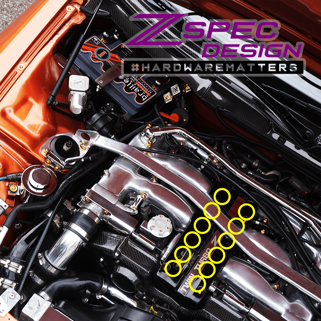 ZSPEC Fuel Injector Fastener Kit for Nissan Z32 300zx, Titanium - ZSPEC Design LLC - Hardware Fasteners - 300zx, nissan, z32 - zspecdesign.com